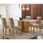 Conjunto Sala de Jantar Mesa Berlim e 4 Cadeiras Londrina Rufato