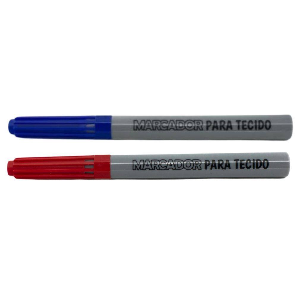 Caneta Para Tecido Permanente Blister Azul - Vermelho ou Preto 2mm Gramp Line