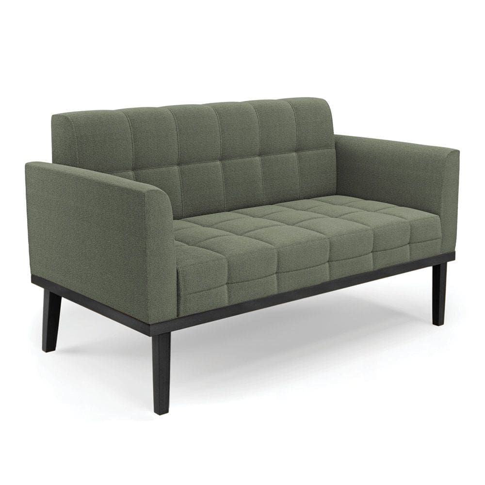 Sofá Namoradeira Base Madeira Fixa Preto Elisa Bouclê Menta D03 - D`Rossi