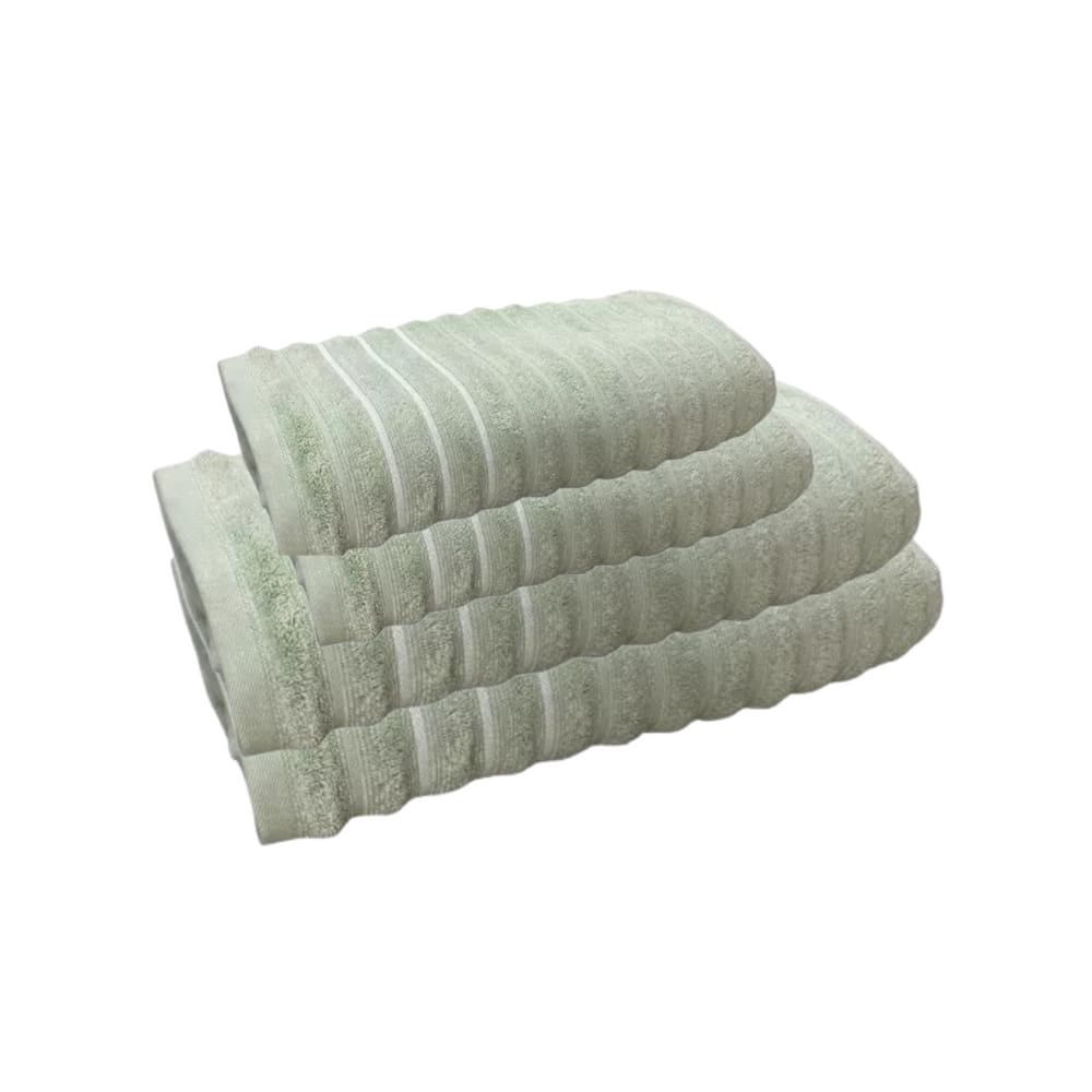 Jogo de Toalhas de Banho 4 peças Leve Macia Ondulada Jacquard Verde Wave Corttex