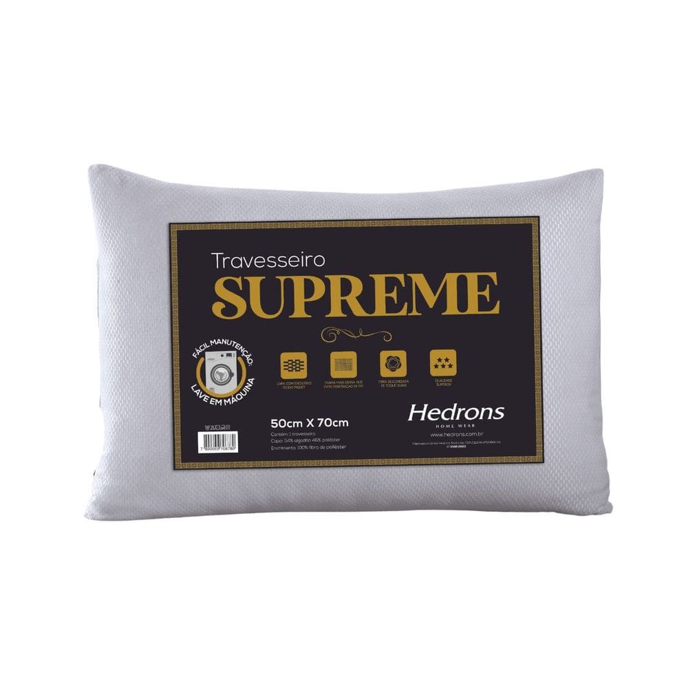 Travesseiro Hedrons Supreme Firme Piquet 50x70 cm