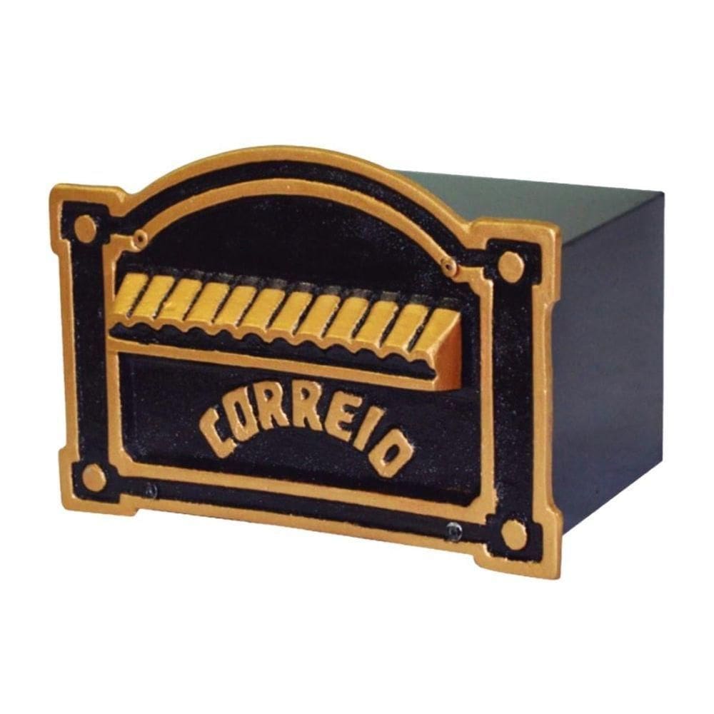 Caixa De Correio Para Cartas Dallas Ouro Detras 20x25x12cm
