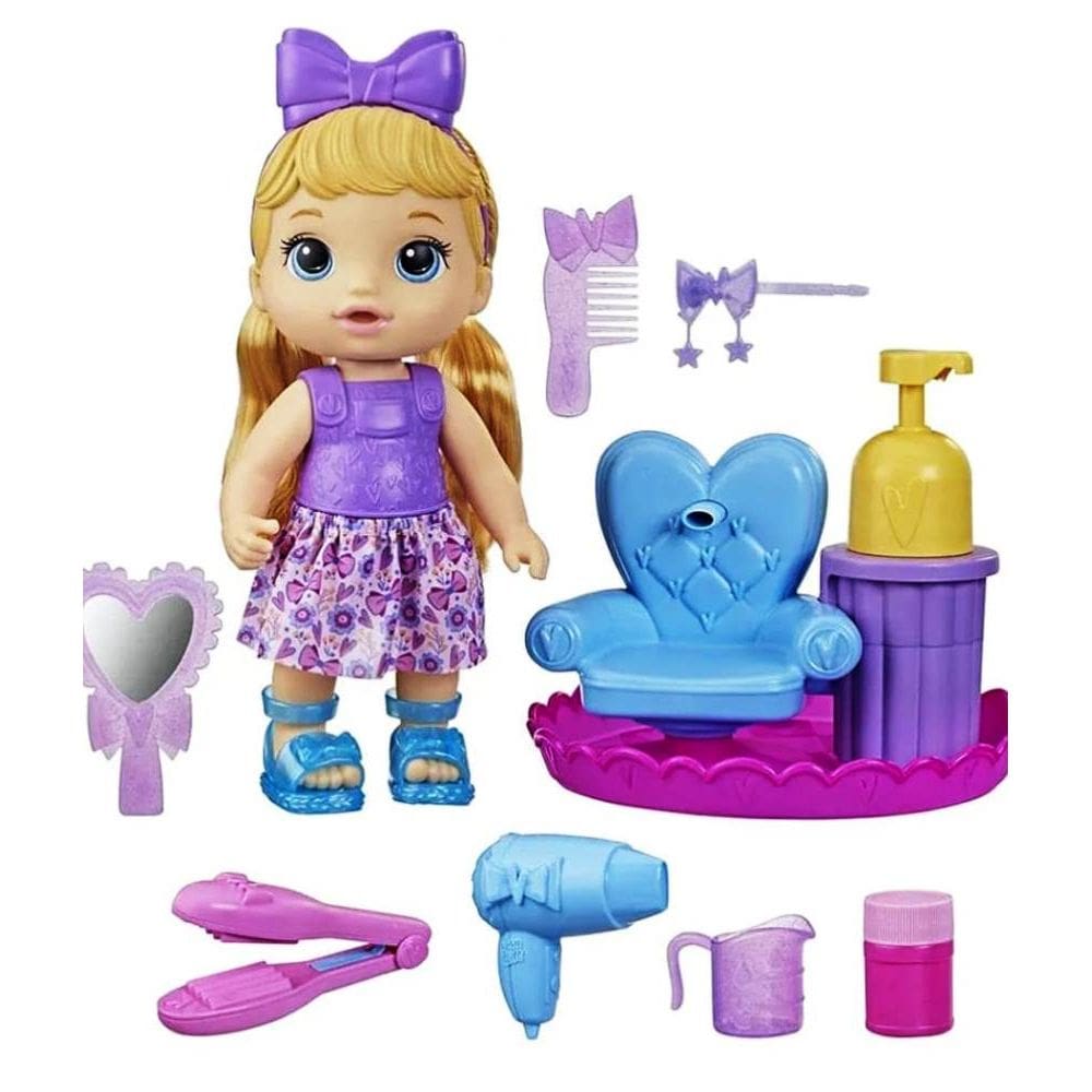 Boneca Baby Alive Salão de Beleza de Espuma com Acessórios Loira F5112 - Hasbro
