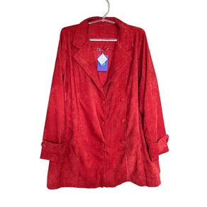 Casaco Feminino Cotele Veludo Plus Size Vermelho Domenica