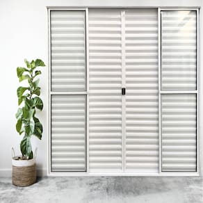 Porta Balcão de Alumínio 6 Folhas 210x 180cm com Fechadura Linha Modular Branco