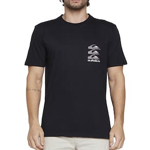 Camiseta Quiksilver Vertical Logos SM25 Masculina Preto