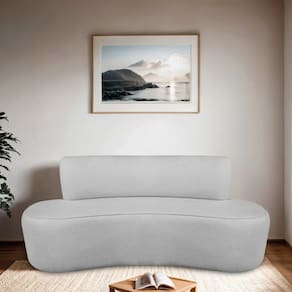 Sofá Orgânico 140cm 2 Lugares Antonela Cinza Claro