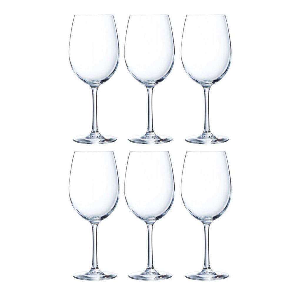 Kit 6 Taças de Cristal Arcoroc Vinho Chef Sommelier 470ml
