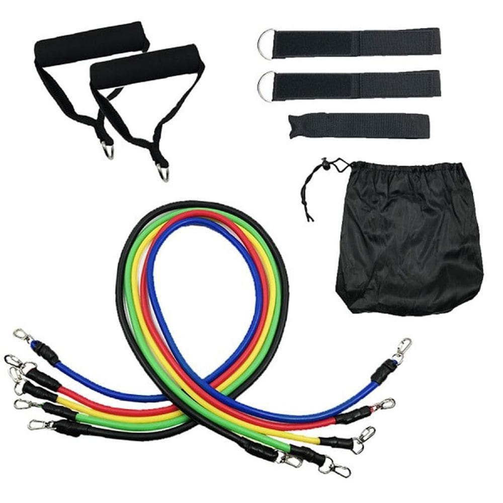 Kit Elástico 11 Peças - Treino Multifuncional