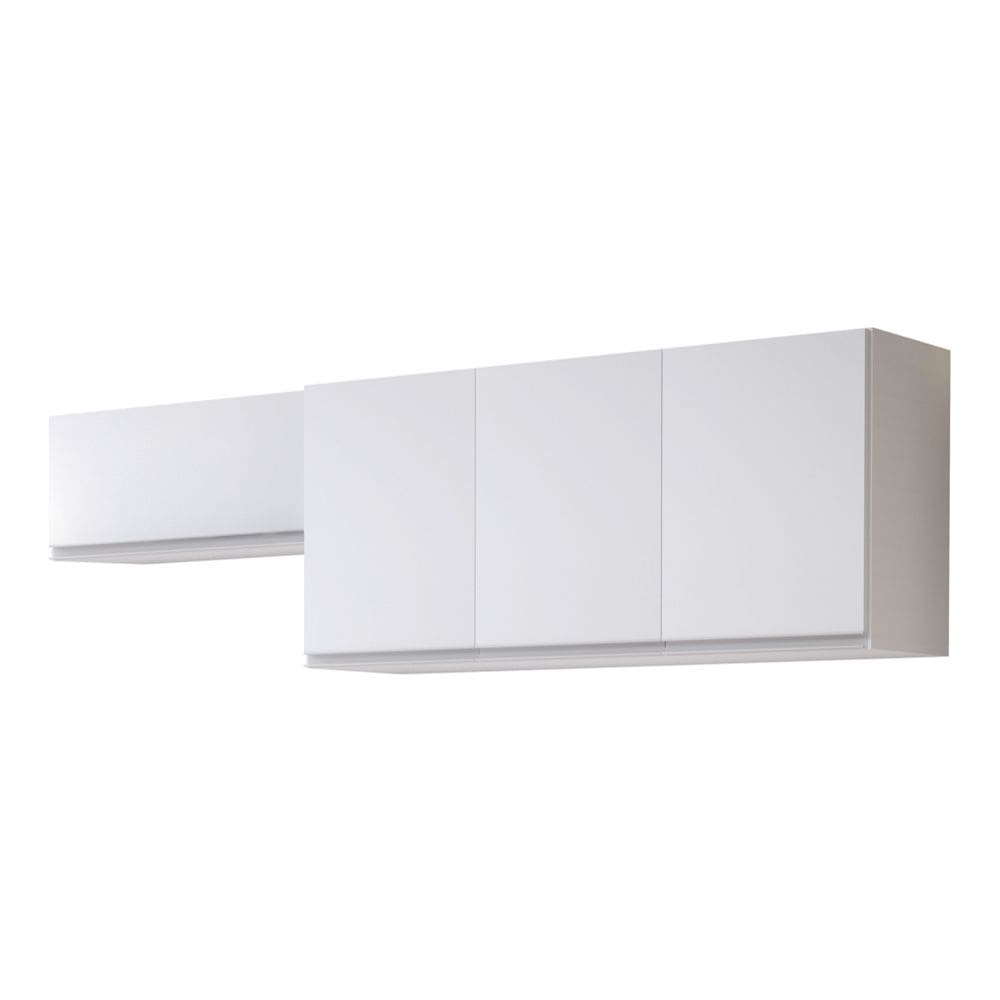 Conjunto de Armários Aéreo Cozinha Planejada Lux 120cm e 80cm 100% MDF Branco TX Fosco - Desk Design