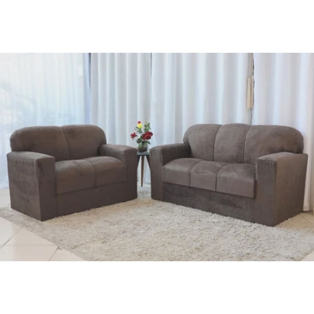 Conjunto Sofá 2 e 3 Lugares Milly em Tecido Suede