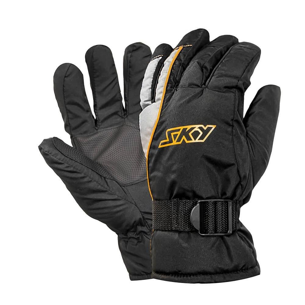 Luva Impermeavel Sky Winter Preta C/ Amarelo M [F016]