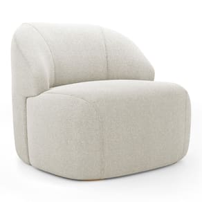 Poltrona Decorativa Living Kaya Orgânica Bouclê Bege - Desk Design
