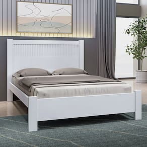 Cama Casal 153x118x200cm 100% Mdf Premium Ripada Branco