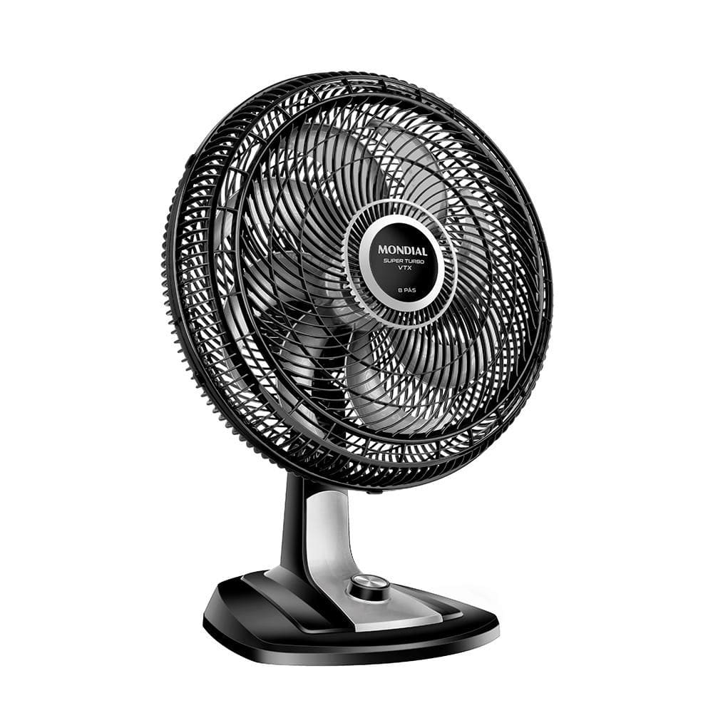 Ventilador De Mesa Mondial Super Turbo 8 Pás 140W 40Cm Preto e Prata VTX-40-8P - 127V