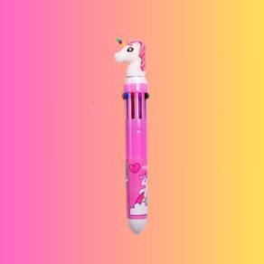 Caneta Esferográfica Unicornio 10 Cores Multicolorido Papelaria Kawaii