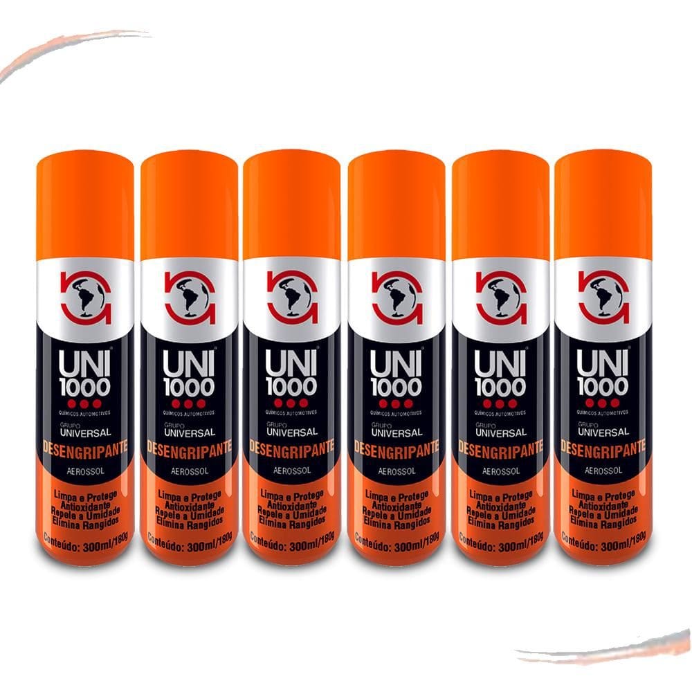 6 Desengripante Lubrificante Em Spray Anti Ferrugem 300 Ml - kit / 6 [F103]