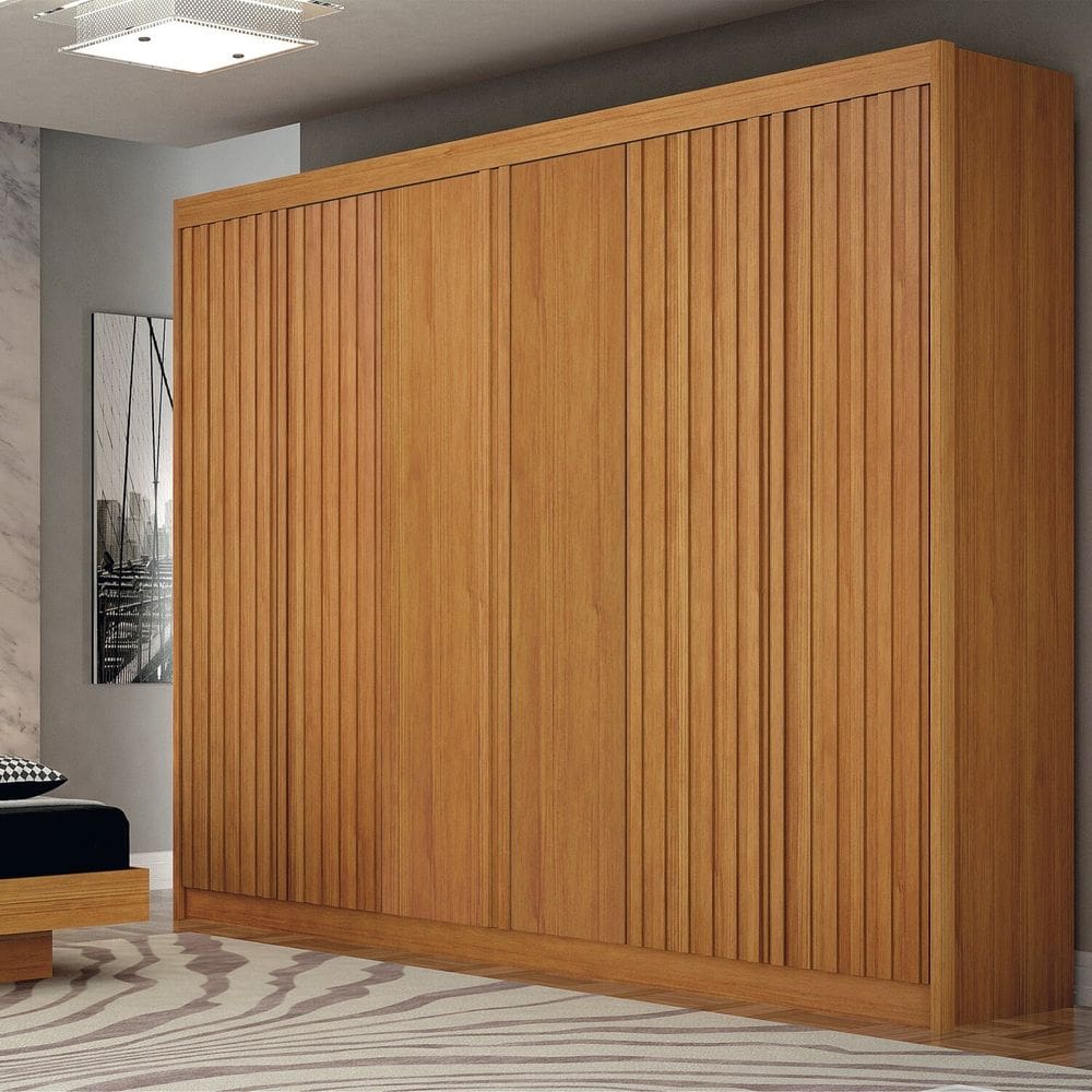 Guarda-roupa New Braga 06 Portas com 04 Ripadas Cinamomo