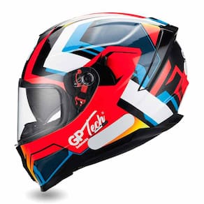 Capacete Moto Gp Tech Ultra Sv Fusion V2 Integral Fechado Vermelho / Azul