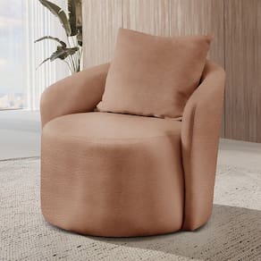 Poltrona Decorativa para Sala de Estar Redonda Califórnia Laranja