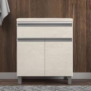 Gabinete de Banheiro 65cm sem Cuba Ref 502 Branco/Arenito