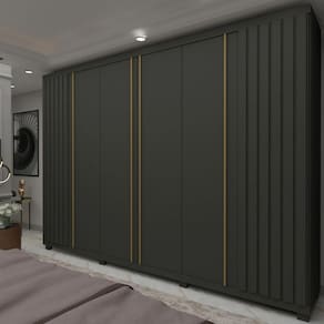 Guarda Roupa Casal com Pés 6 Portas 4 Gavetas Ripado Absolut New Gelius