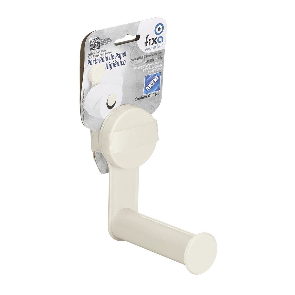 Porta Papel Higiênico Branco Com Ventosas Arthi