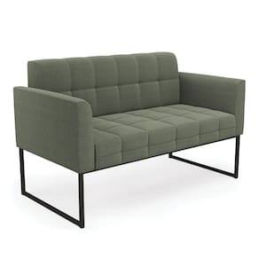 Sofá Namoradeira 2 Lugares Industrial Preto Elisa Bouclê Menta D03 - D`Rossi