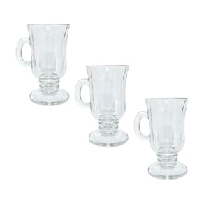 Jogo Com 3 Canecas Pub Irlandês Irish Coffee Xicaras Taças Café Cappuccino Chocolate 230ml Alça Resistente