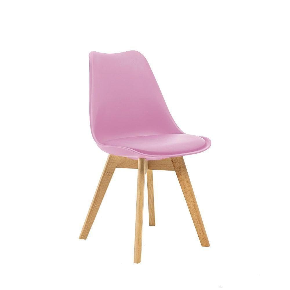 Cadeira Saarinen Wood Com Estofamento E Pés De Madeira Rosa