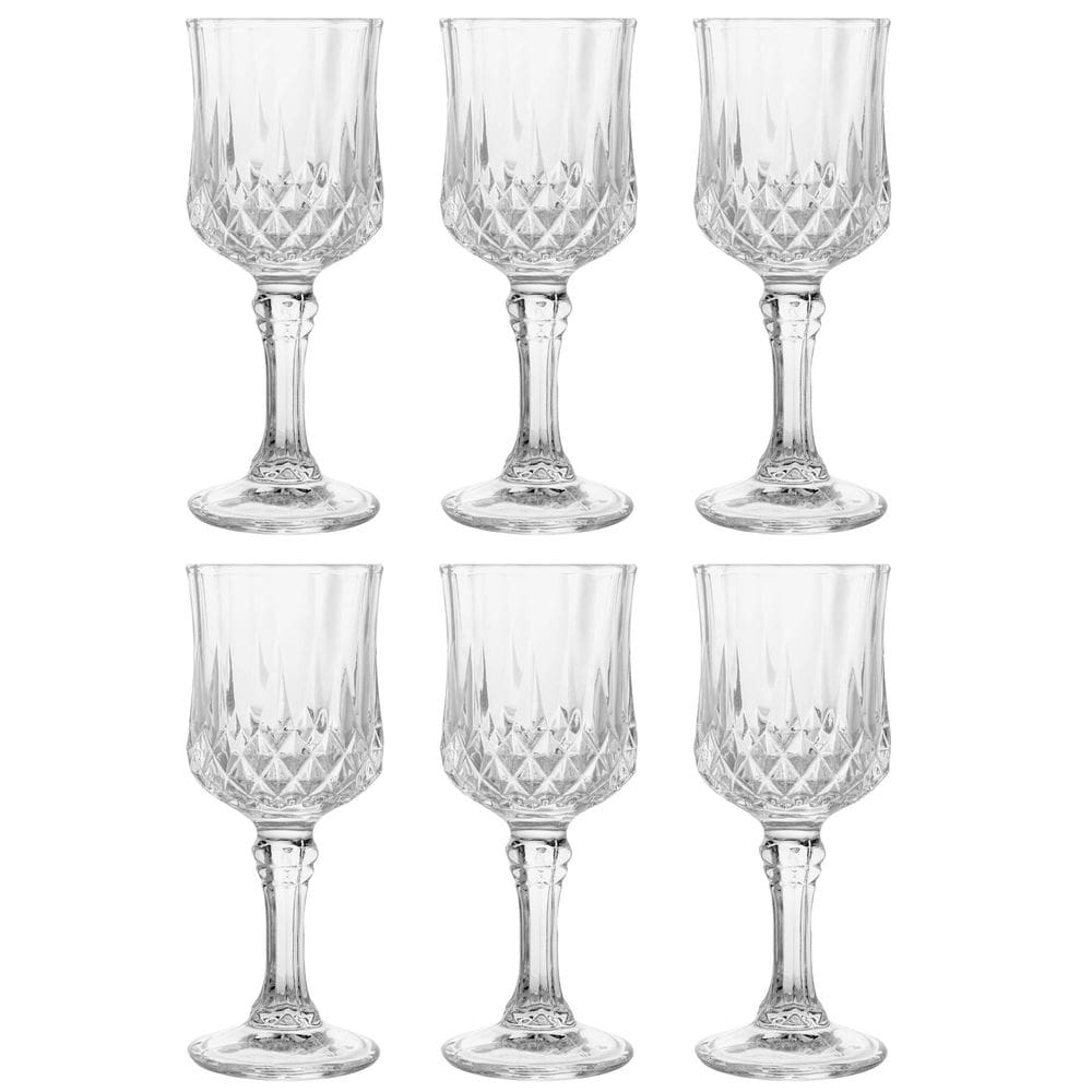 Cj 6 Taças 60ml p/ Licor de Vidro Diamante - Lyor