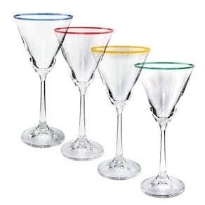 Jogo de 04 Taças para Licor em Cristal Praline com Filado colorido 70ml - Bohemia