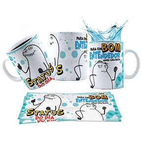 Caneca 325ml Meme Status do dia para um bom entendedor minha