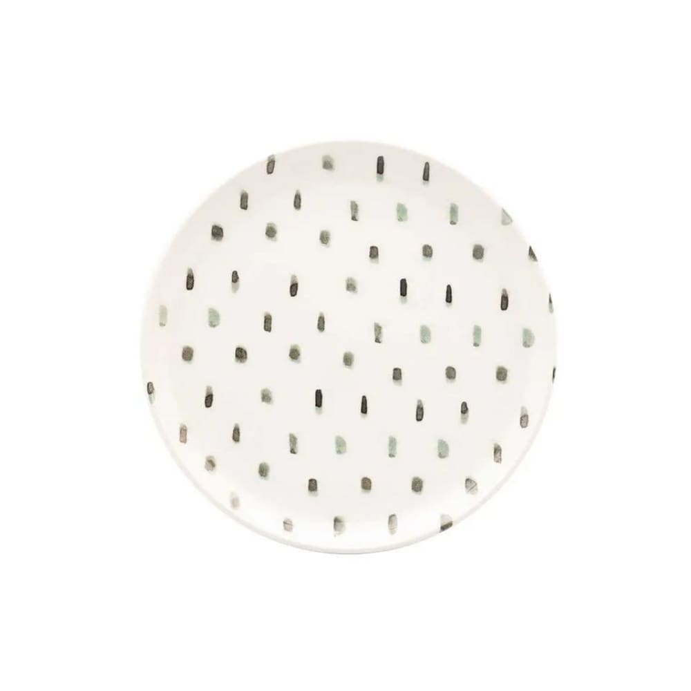 Prato Sobremesa Em Cerâmica Flat Samambaia 20cm Oxford