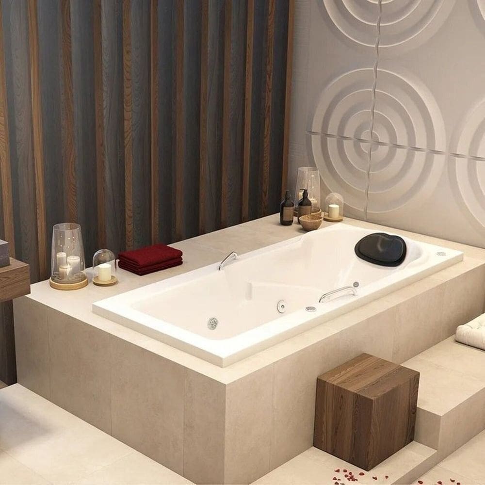 Banheira de Hidromassagem Capri Astra em Gel 150x80x46cm - P2 - 220v - com Aquecedor e Cromoterapia Branco
