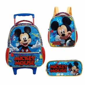 Mochila com Rodinhas Mochilete Mickey Mouse Disney Ref: 11620 Xeryu`s