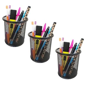 Porta Lapis Aramado Kit 3 Unidades Organizador Caneta Lapis Home Office Escrivaninha Mesa de Trabalho Escritorio Resistente Multiuso