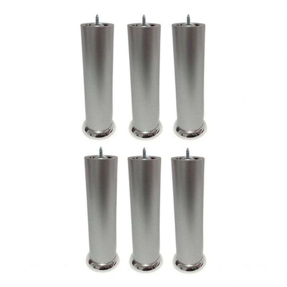 Kit Com 6 Pés Para Armário De Cozinha Gabinete De Pia Balcão 20cm Topper Cinza