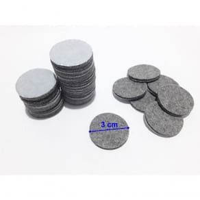 Kit 20 Feltros Adesivados Protetores Pés De Cadeiras Mesas 30mm Redondos