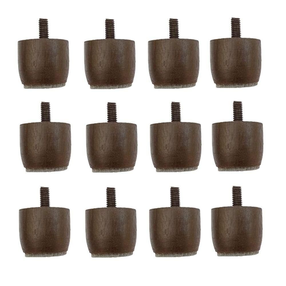 Kit 12 Pés Cama Box Baú Marrom Mini Altura 3cm P- Queen King