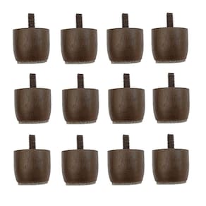 Kit 12 Pés Cama Box Baú Marrom Mini Altura 3cm P- Queen King