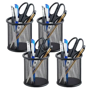 Porta Lapis Telado Kit 4 Unidades Caneta Regua Treco Lapis Organizador Mesa de Trabalho Escrivaninha Home Office Empresa Escritorio Versatil Multiuso