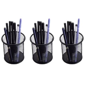 Porta Lapis Organizador Aramado Kit 3 Unidades Caneta Lapis Tesoura Escritorio Mesa de Trabalho Escrivaninha Home Office