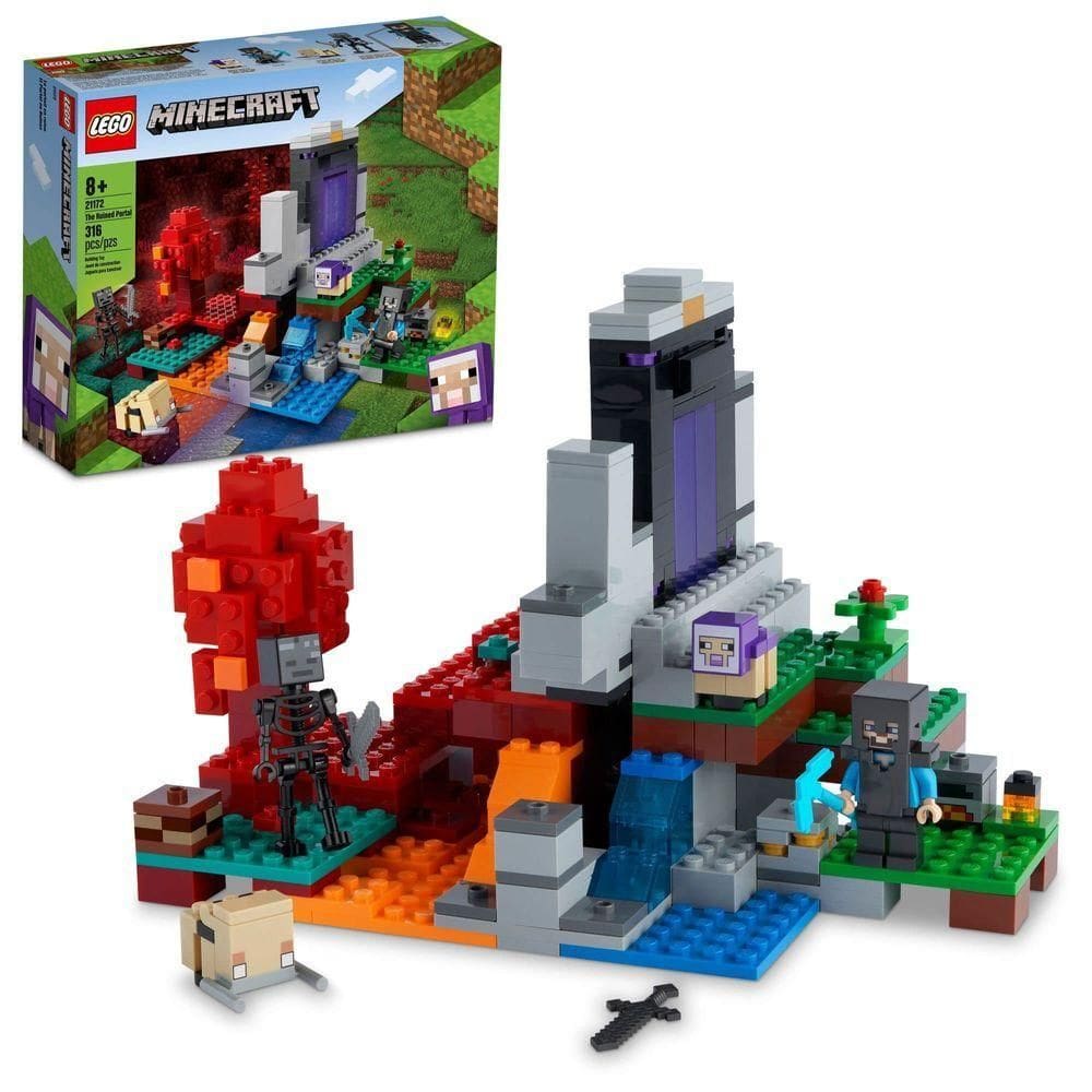 Lego Minecraft The Ruined Portal 21172, Building Toy For Kids