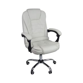 Cadeira De Escritório Presidente Reclinável Ergonômica Branco