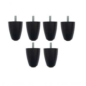 Kit Com 6 Pés Para Cama Box Baú P70 Rosca 5-16 Preto
