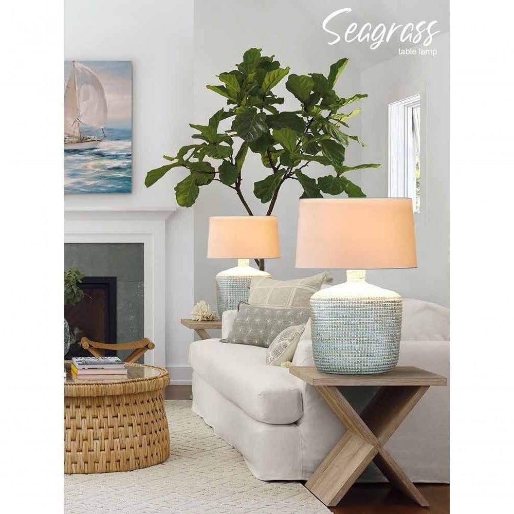 Abajur / Luminária De Mesa O`thentique Modelo Seagrass Branco