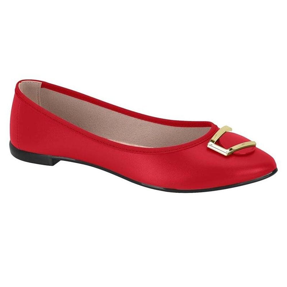 Sapatilha bico fino com fivela Moleca