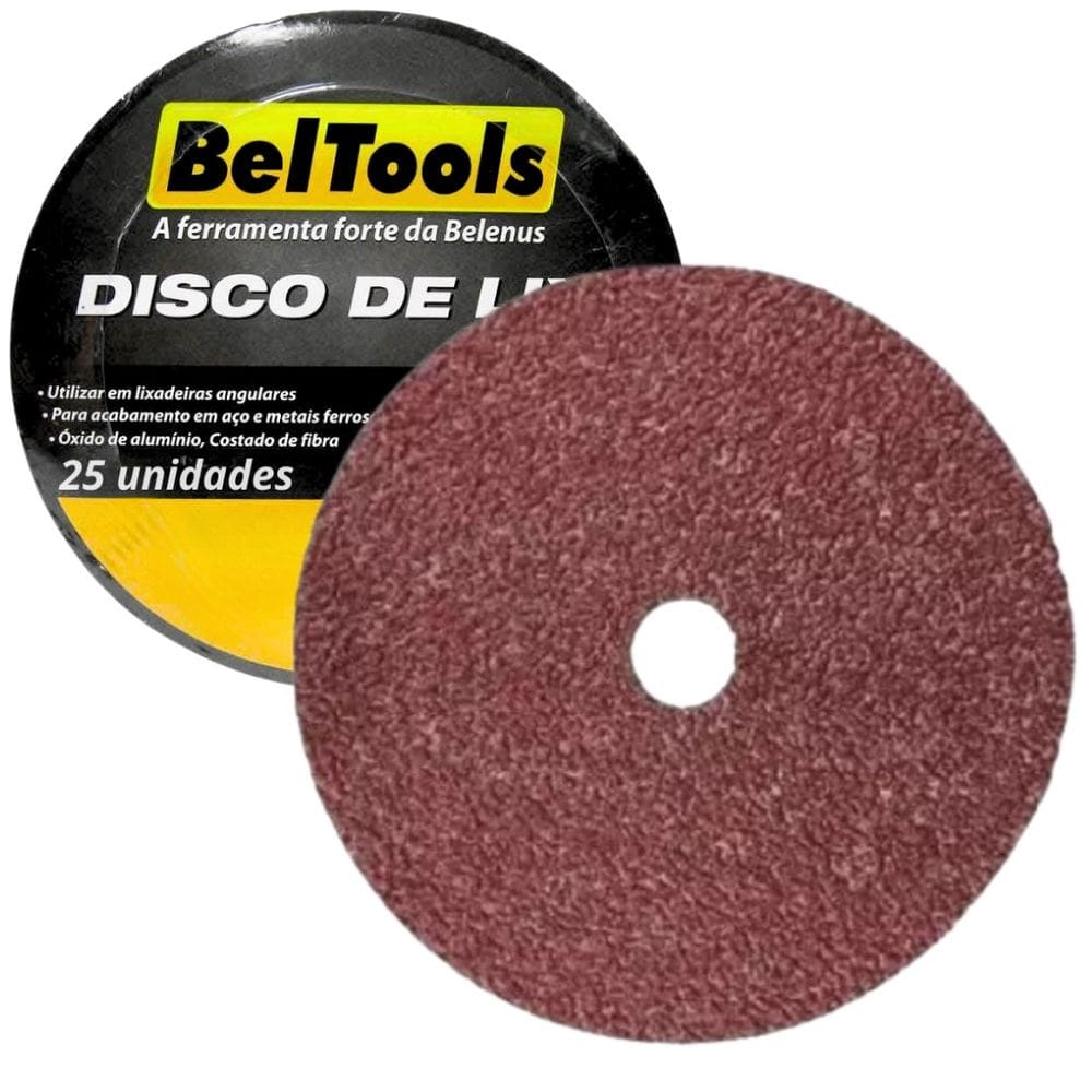 Kit C/ 25 Disco Lixa Ferro 4.1/2x7/8 G120 Beltools