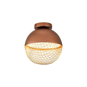 Plafon Nordecor Rezi 2931 25Cm Led Bivolt Cobre / Dourado Brilho